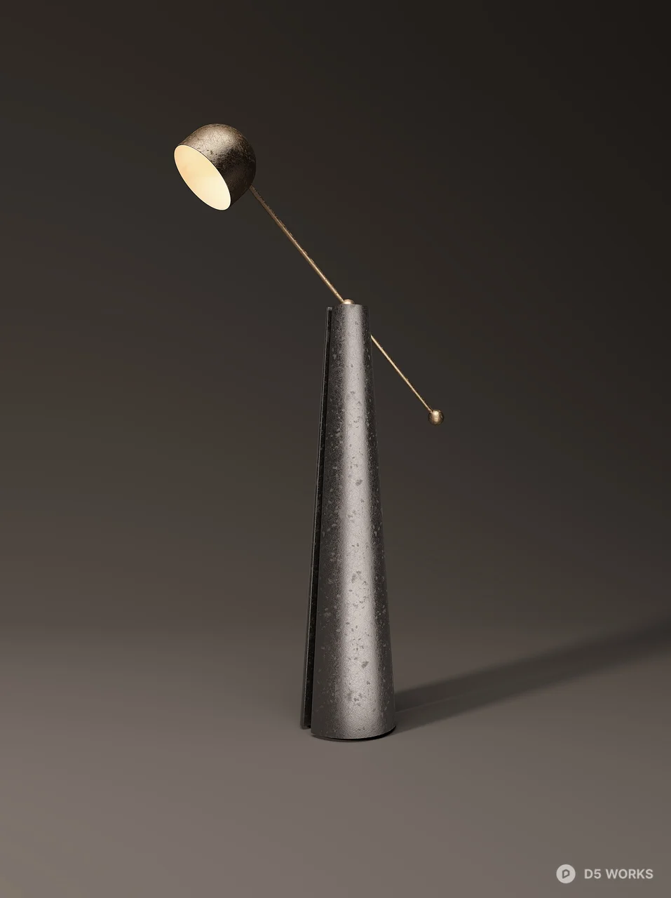 Sculptural Cone Base Floor Lamp 3d model - Image 1