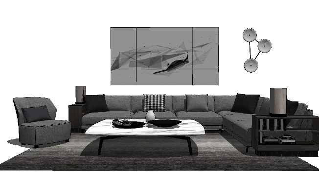 Modern Sofa & Side Table Set