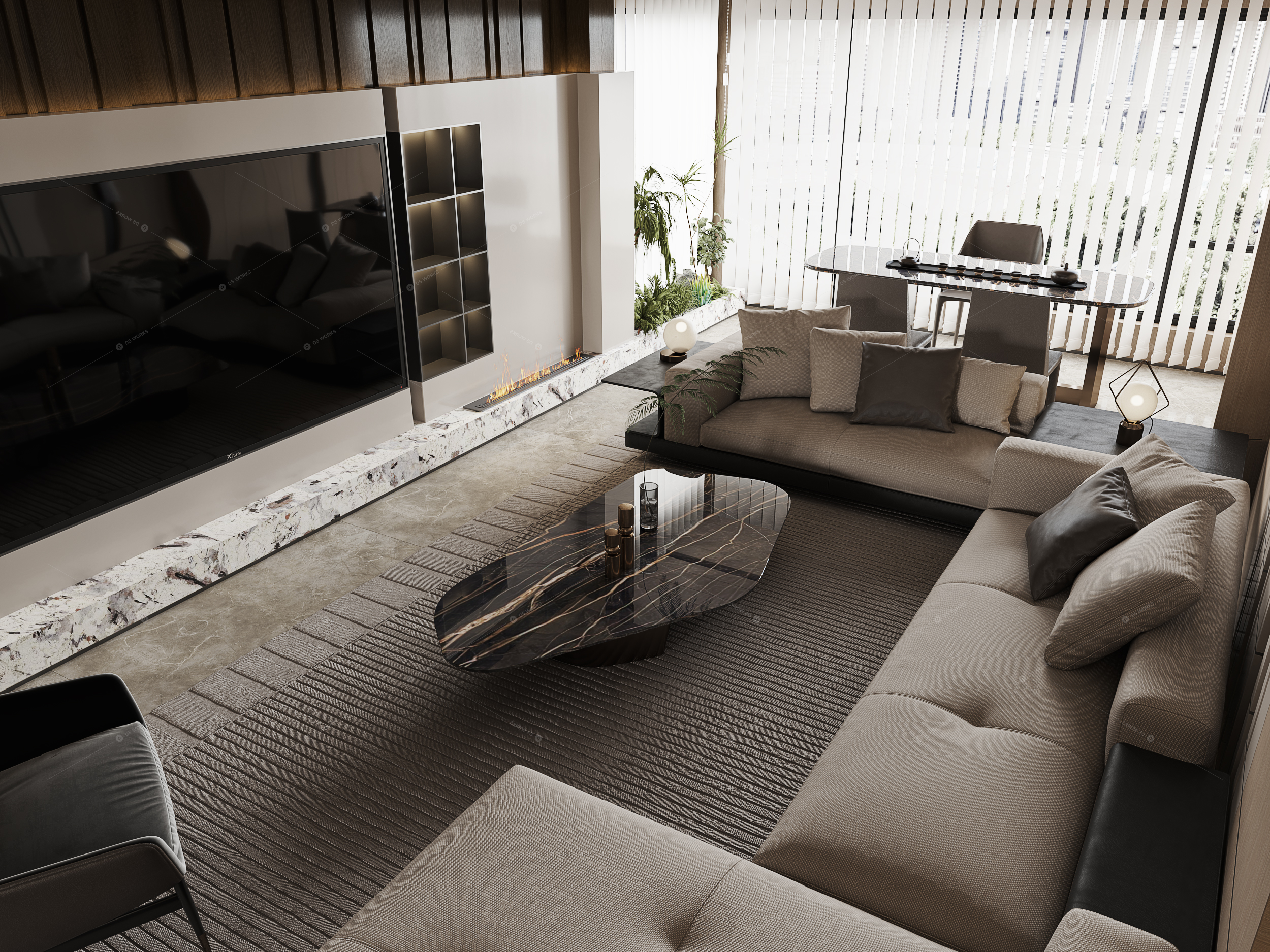 Living & Dining Rooms 3D Models 8