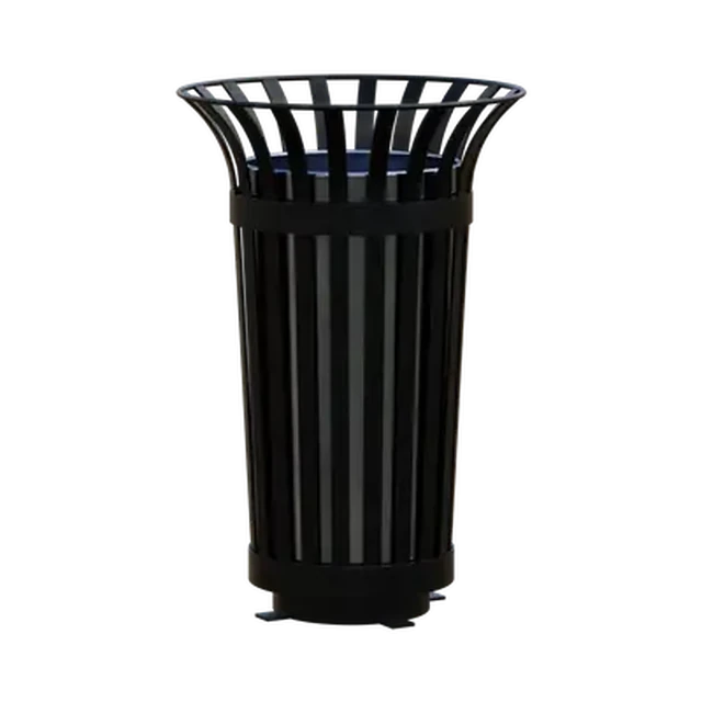 Classic Slatted Metal Outdoor Trash Can 3d model