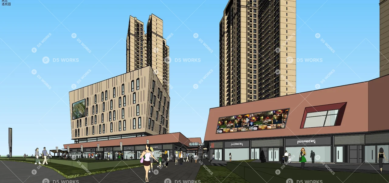 Commercial Landscape 3d model thumbnail 2