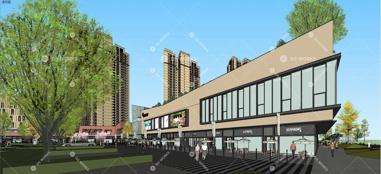 Commercial Landscape 3d model thumbnail 7