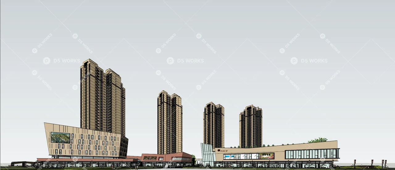 Commercial Landscape 3d model thumbnail 3