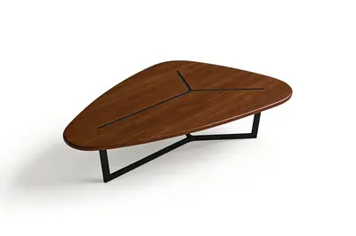 Triangular Wood Tea Table 3d model