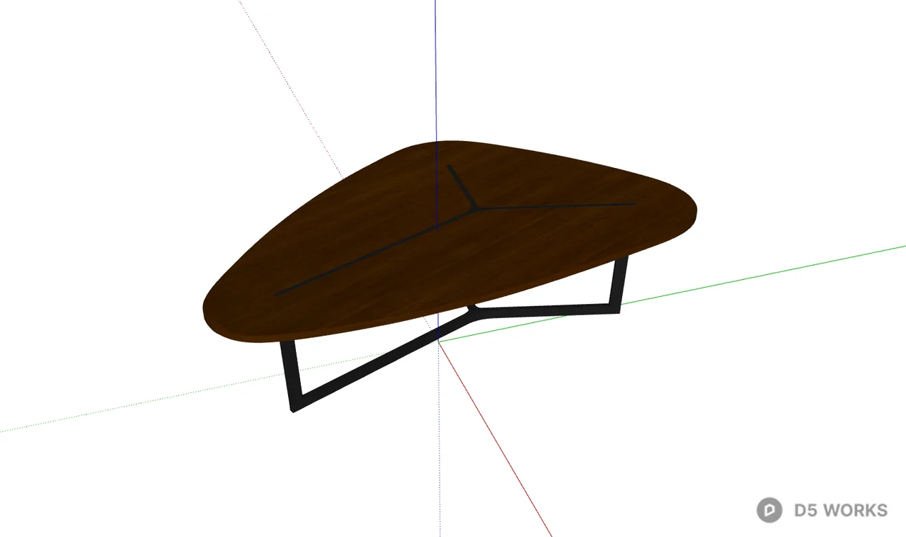 Triangular Wood Tea Table 3d model thumbnail 2