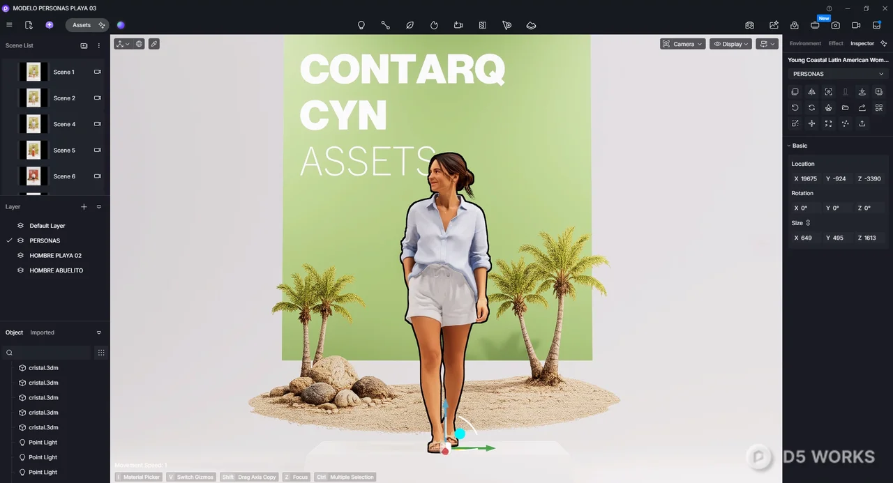 Young Coastal Latin American Woman 3d model thumbnail 3