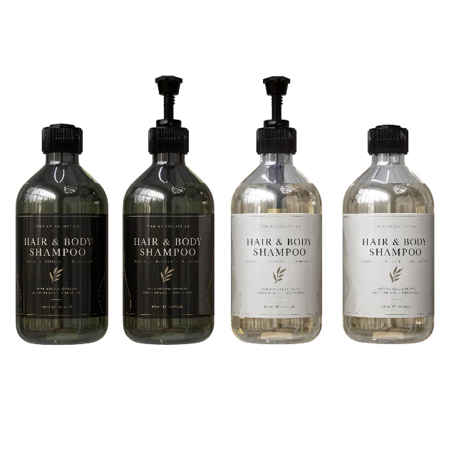 Minimalist Hair and Body Shampoo Bottle Set 3d model
