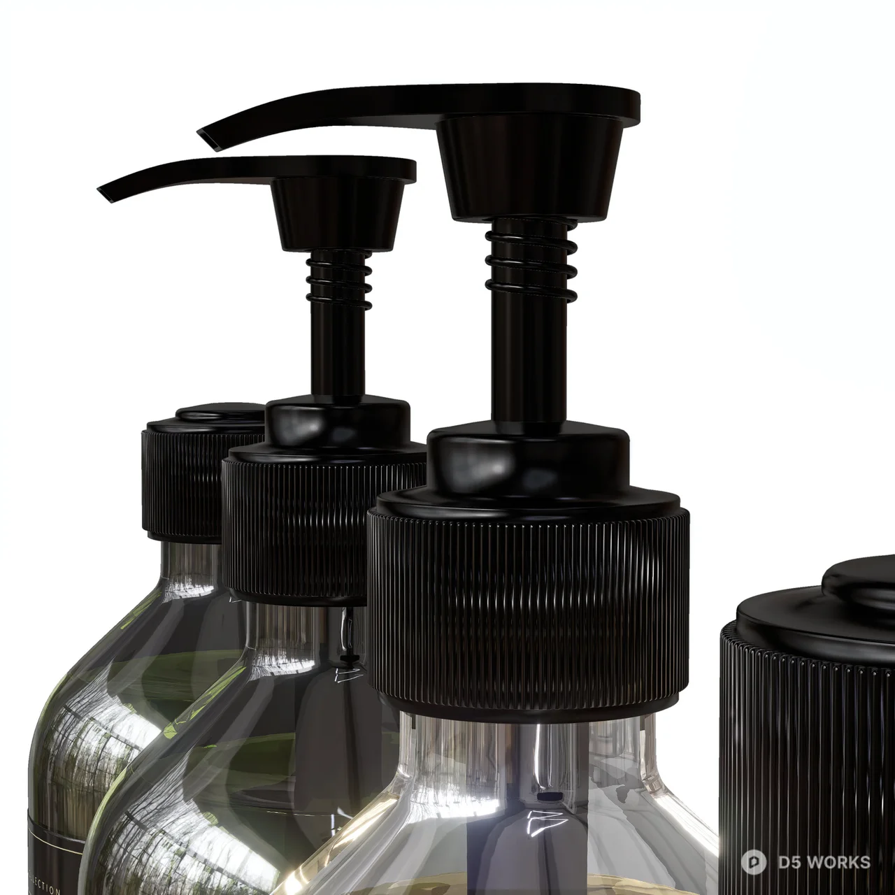 Minimalist Hair and Body Shampoo Bottle Set 3d model thumbnail 3