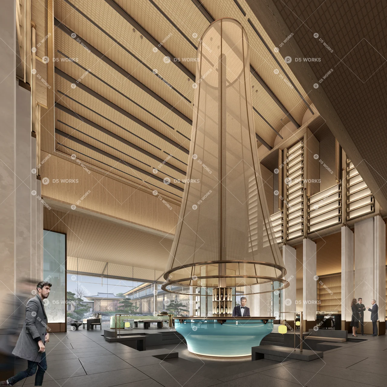 Modern Hotel Lobby 3d model thumbnail 3