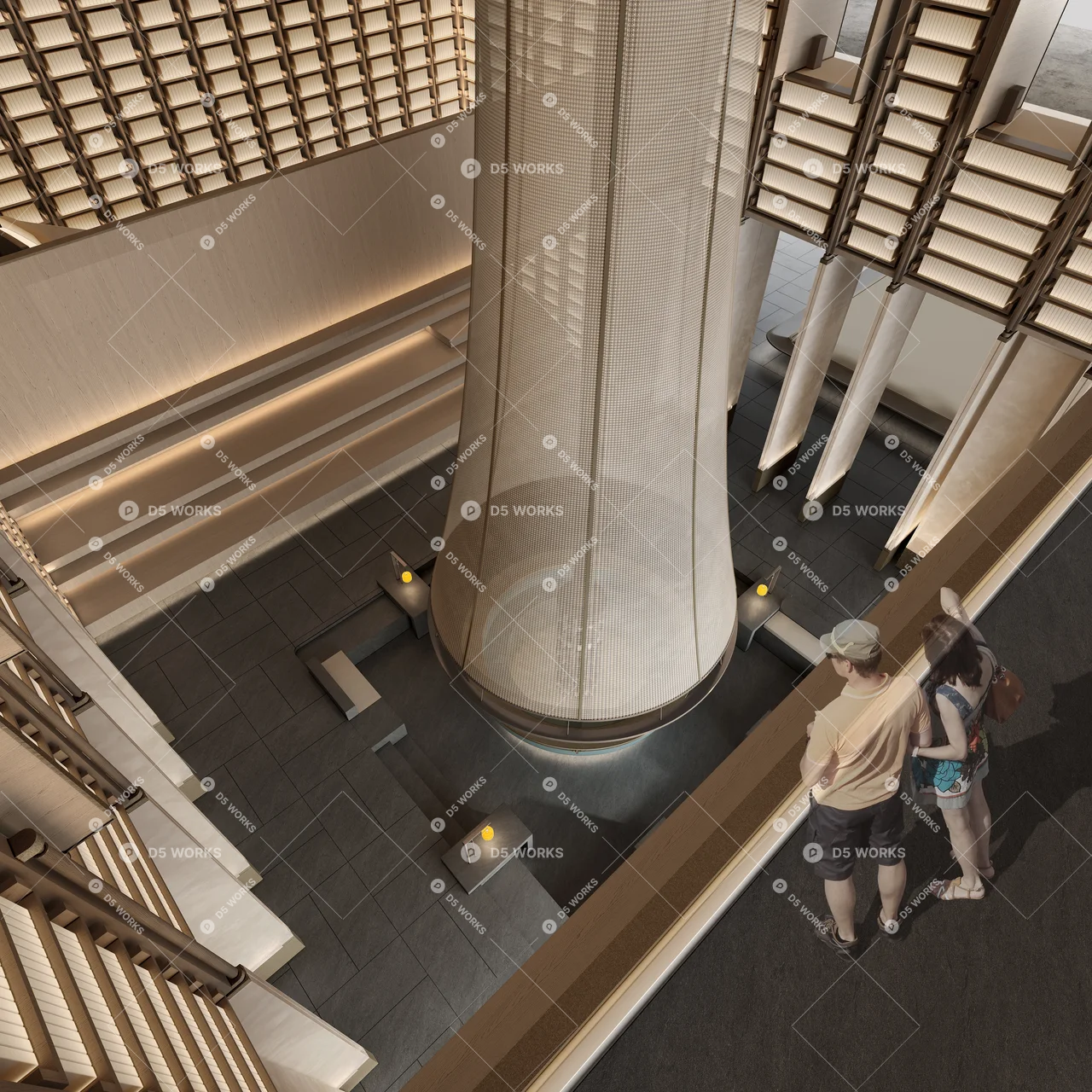 Modern Hotel Lobby 3d model thumbnail 2