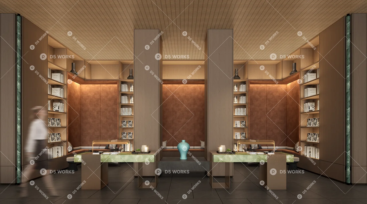 Modern Hotel Lobby 3d model thumbnail 4