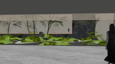 Minimalist Courtyard Landscape 3d model