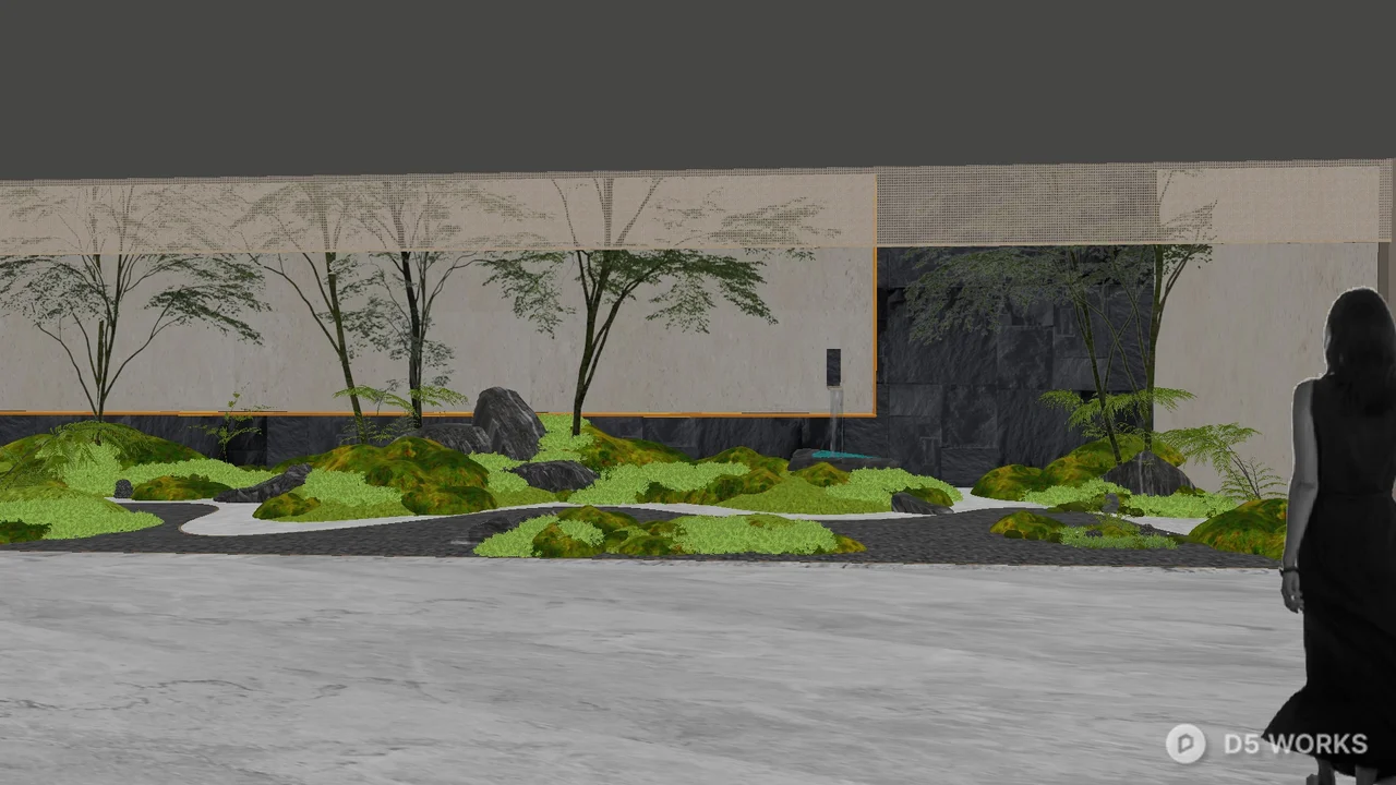 Minimalist Courtyard Landscape 3d model - Image 1