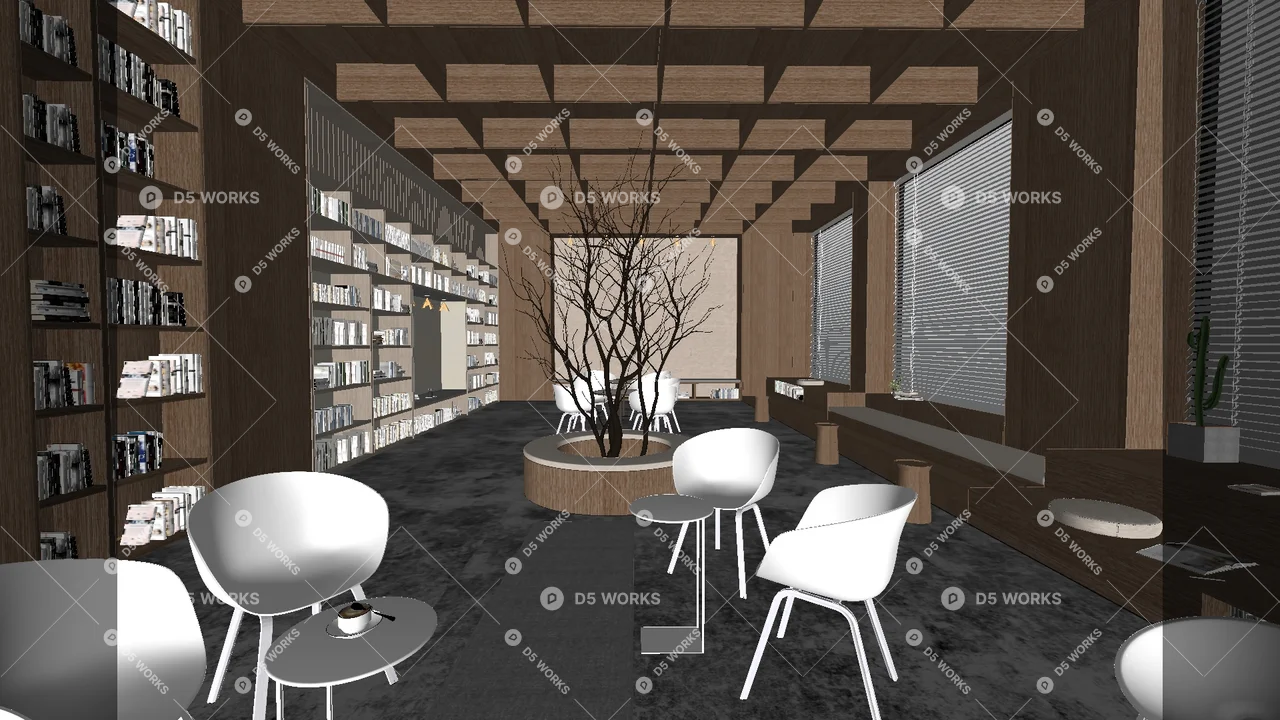 Bookstore 3d model thumbnail 2