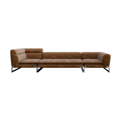 Modern yellow flannelette corner sofa 02 3d model