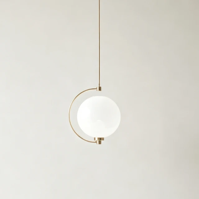 Modern Minimalist Brass Globe Pendant Light 3d model