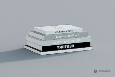 Stacked Books With Minimalist Design 3d model - Image 1