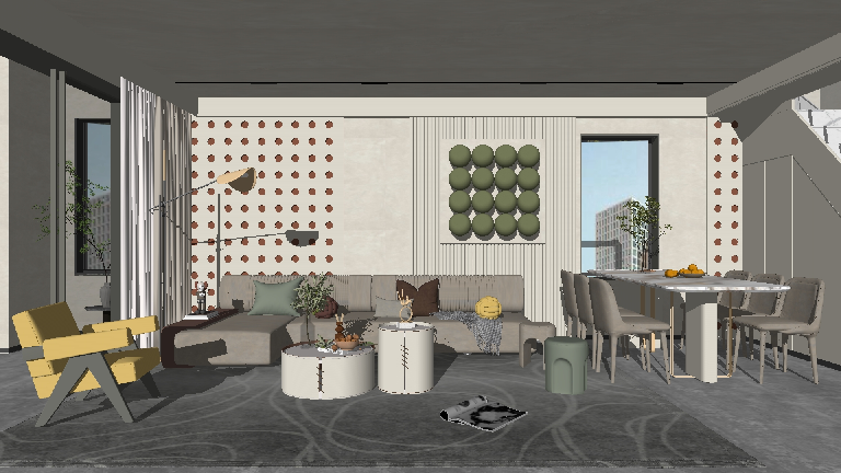 Modern Living & Dining Room