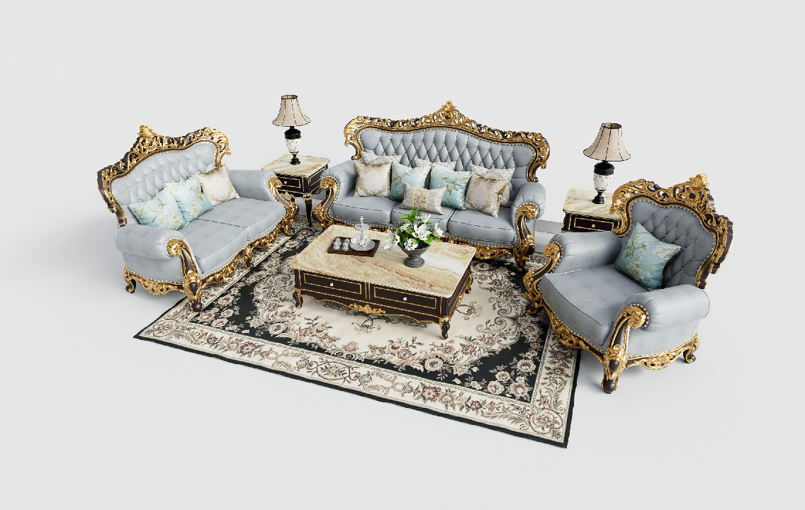 Transitional Sofa & Side Table Set