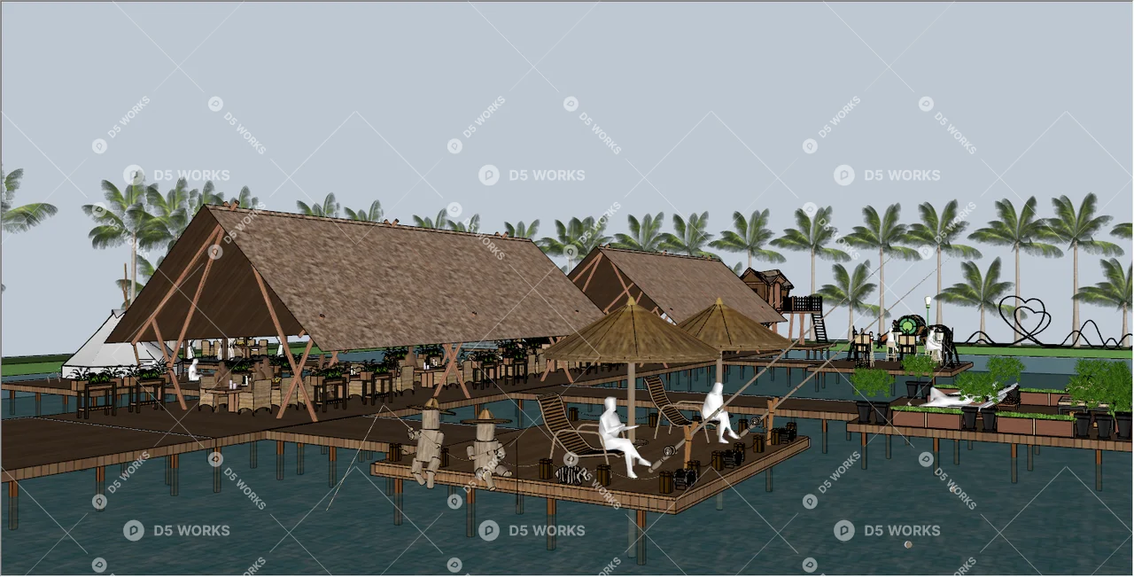 Commercial Landscape 3d model thumbnail 2