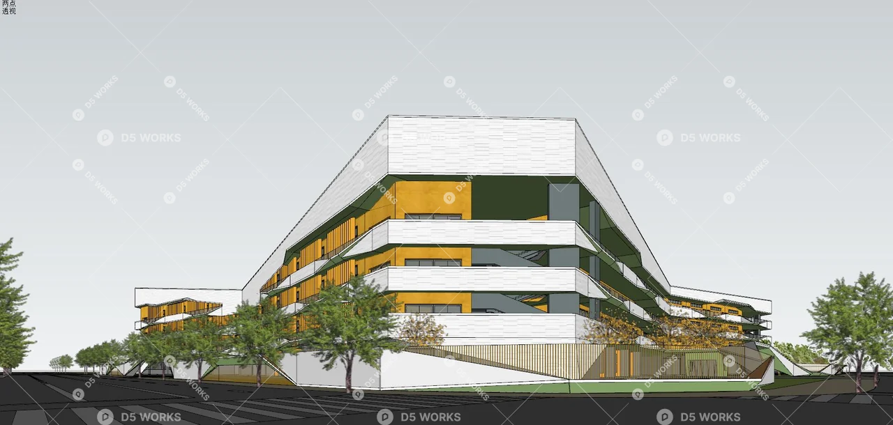 School Building 3d model thumbnail 4