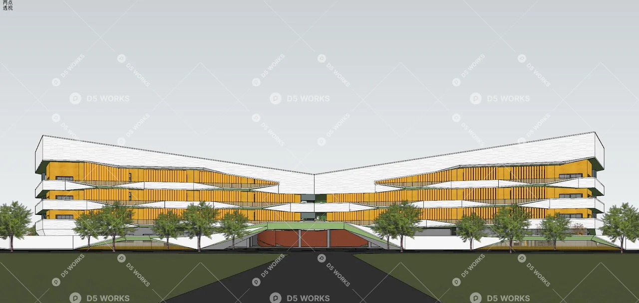 School Building 3d model thumbnail 5