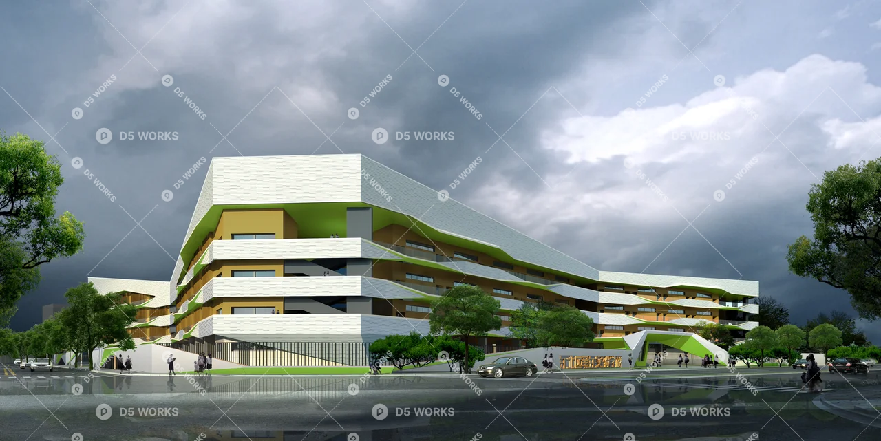 School Building 3d model thumbnail 2