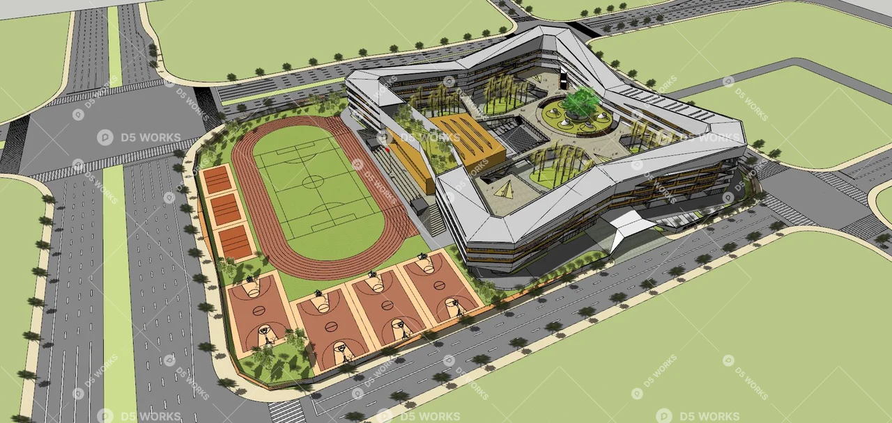 School Building 3d model thumbnail 6