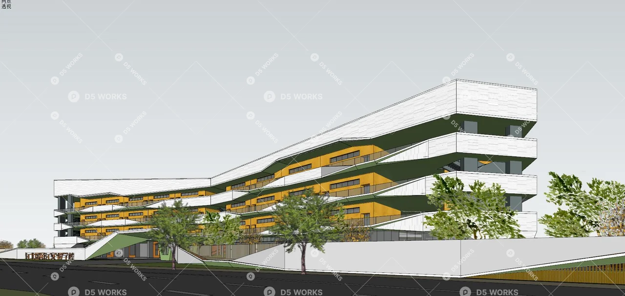 School Building 3d model thumbnail 3