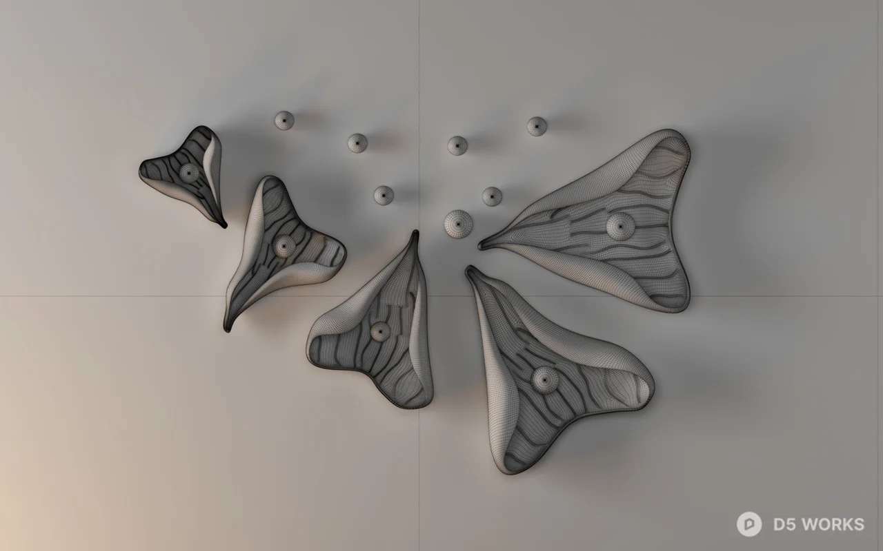 Organic Shape Wall Lamp 3d model thumbnail 2