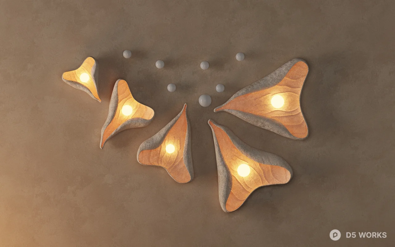 Organic Shape Wall Lamp 3d model - Image 1