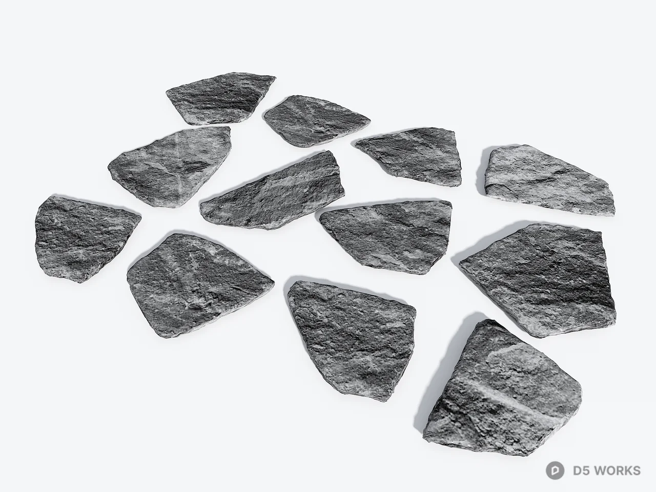 Natural Stone Stepping Stones 3d model thumbnail 3
