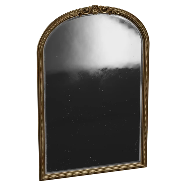 Antique Ornate Gold Arched Mirror 3d model