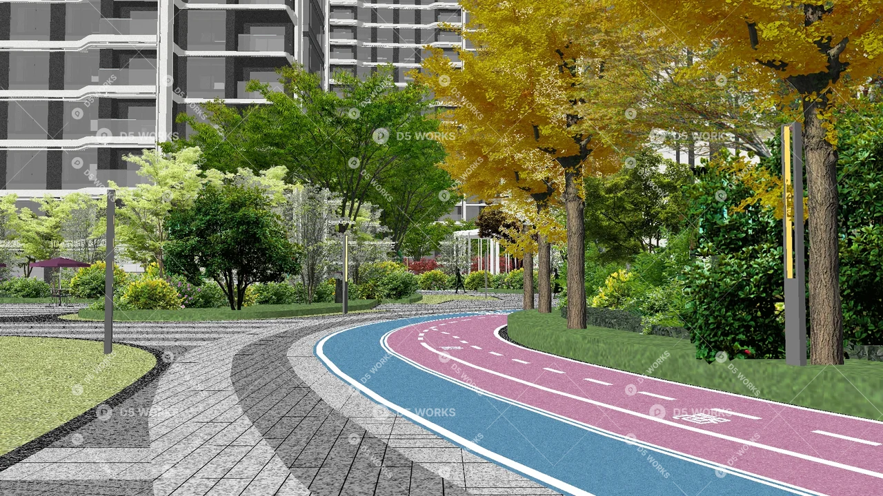 Residential Landscape 3d model thumbnail 3