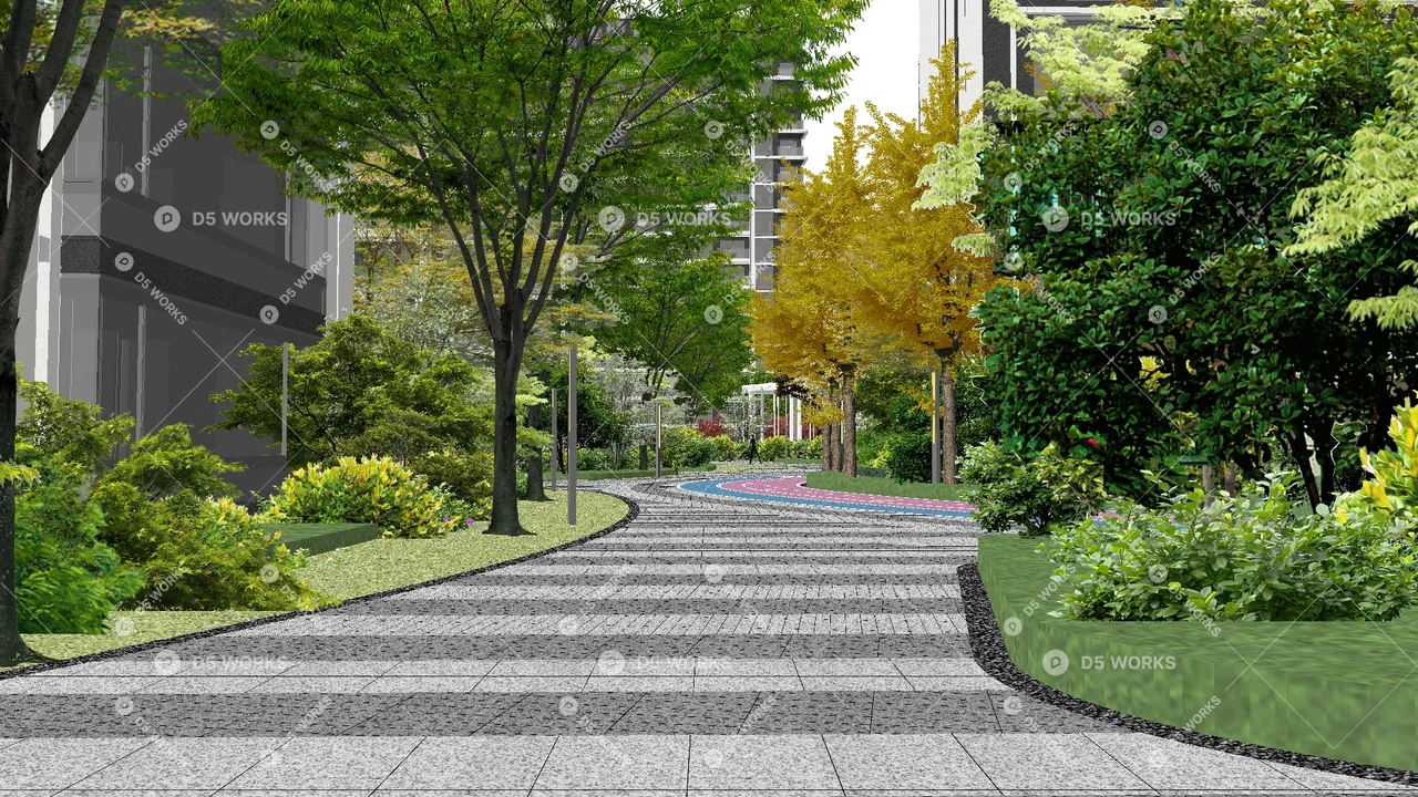 Residential Landscape 3d model thumbnail 2