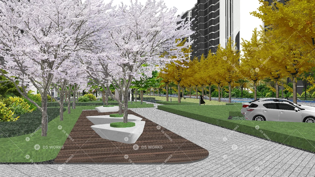 Residential Landscape 3d model thumbnail 5