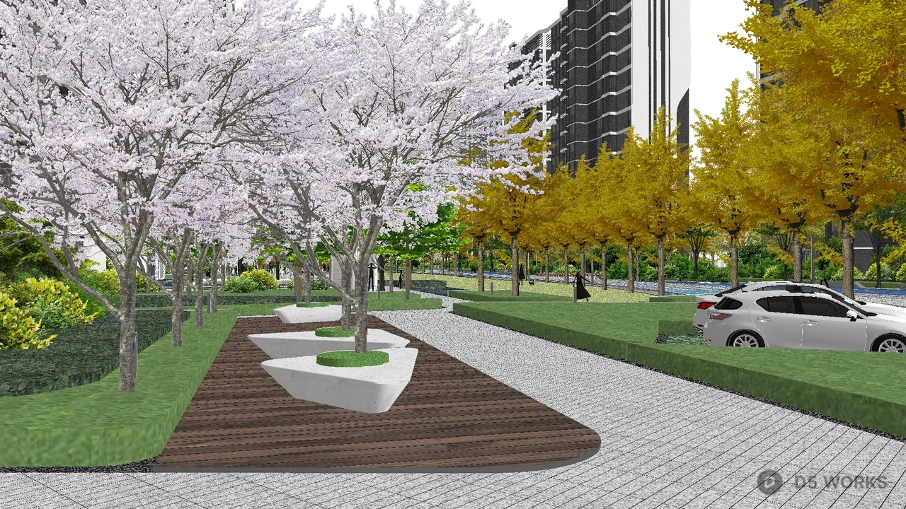 Urban Park With Playground And Running Track 3d model thumbnail 5