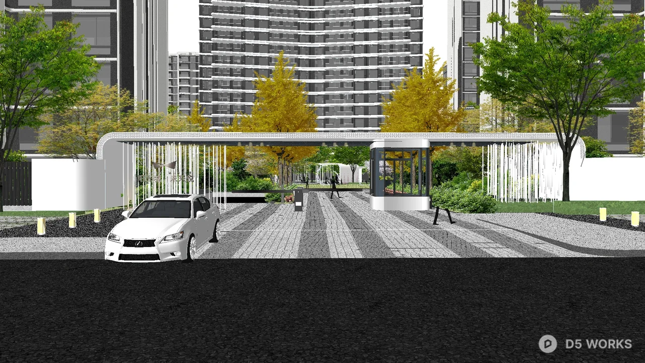 Urban Park With Playground And Running Track 3d model thumbnail 7