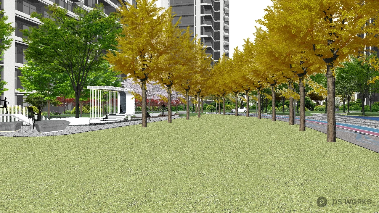 Urban Park With Playground And Running Track 3d model thumbnail 6