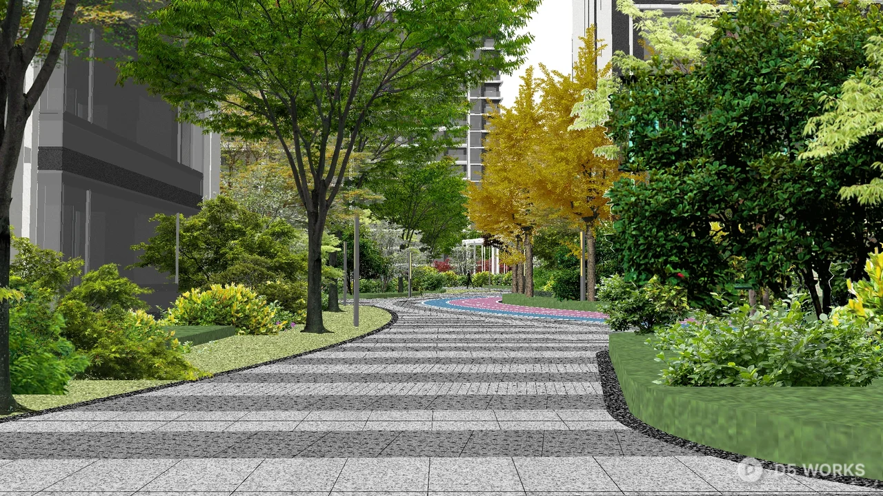 Urban Park With Playground And Running Track 3d model thumbnail 2