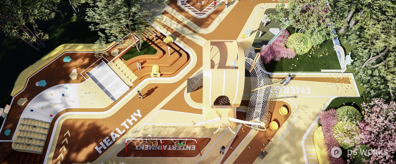 Snail Themed Playground In Park 3d model thumbnail 9