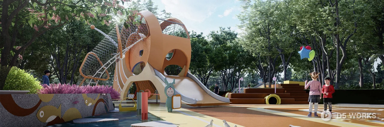 Snail Themed Playground In Park 3d model thumbnail 4