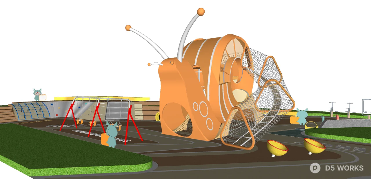 Snail Themed Playground In Park 3d model thumbnail 8