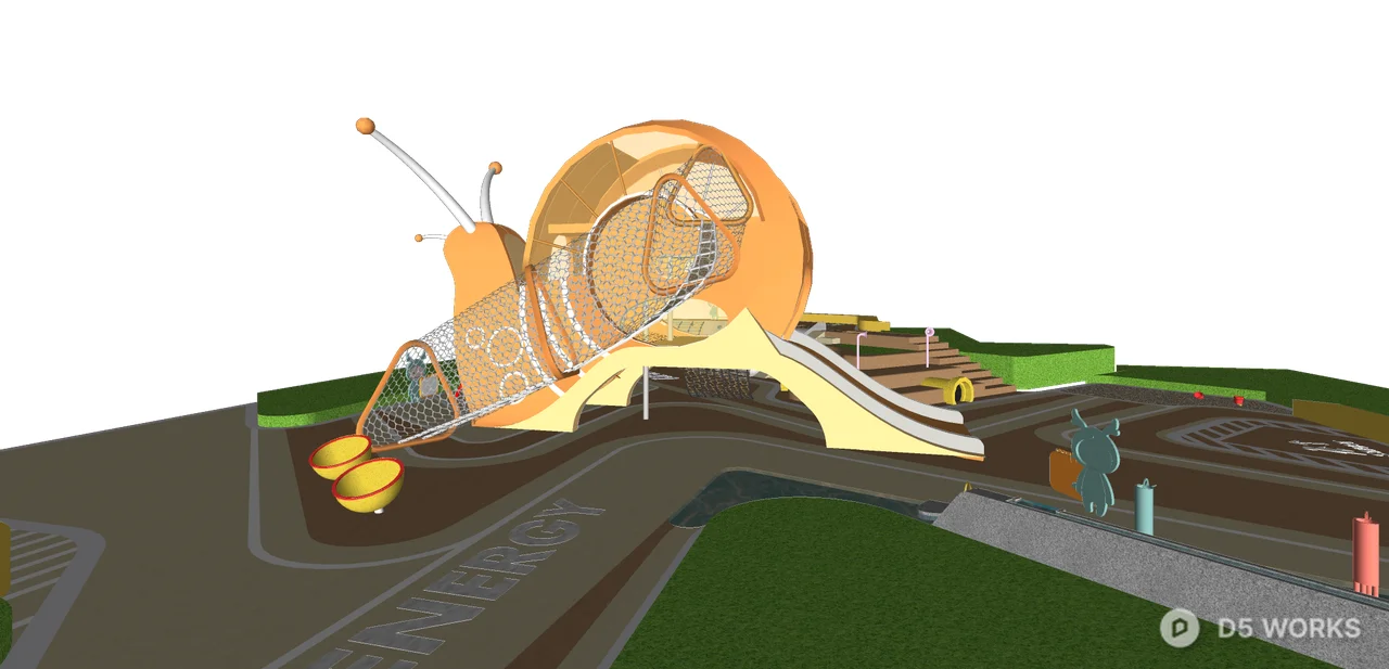 Snail Themed Playground In Park 3d model thumbnail 2
