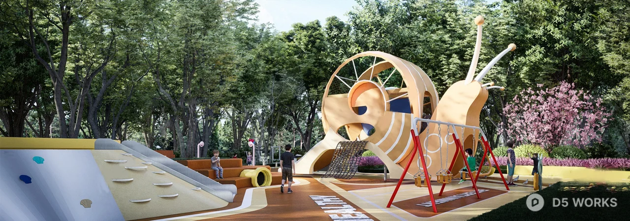Snail Themed Playground In Park 3d model thumbnail 3