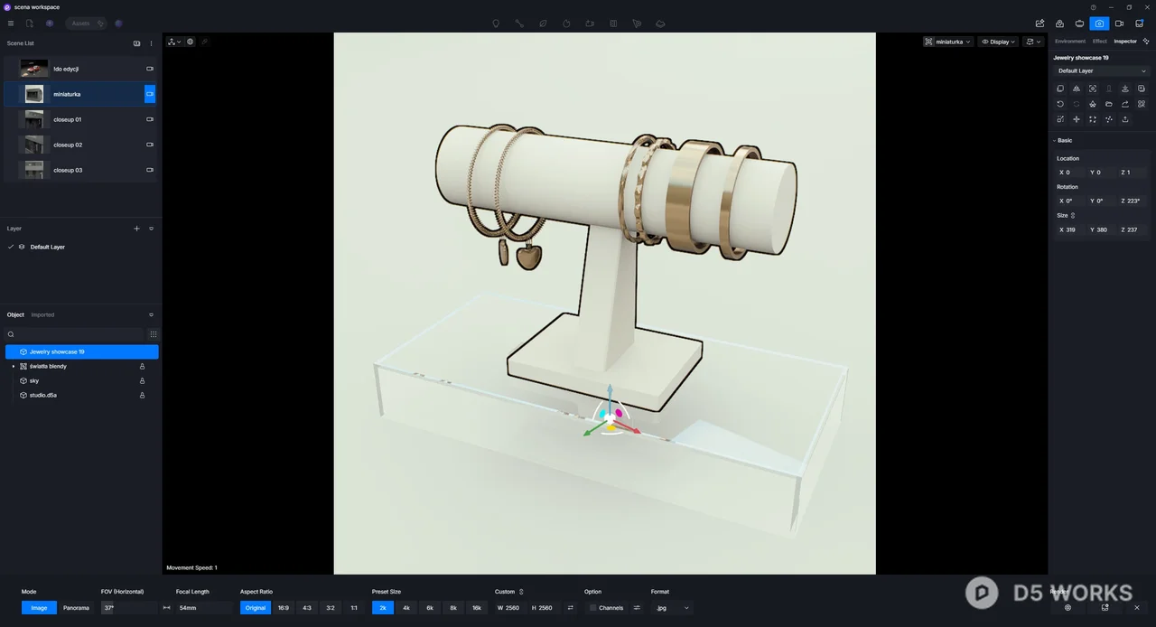 Jewelry showcase 19 3d model thumbnail 2