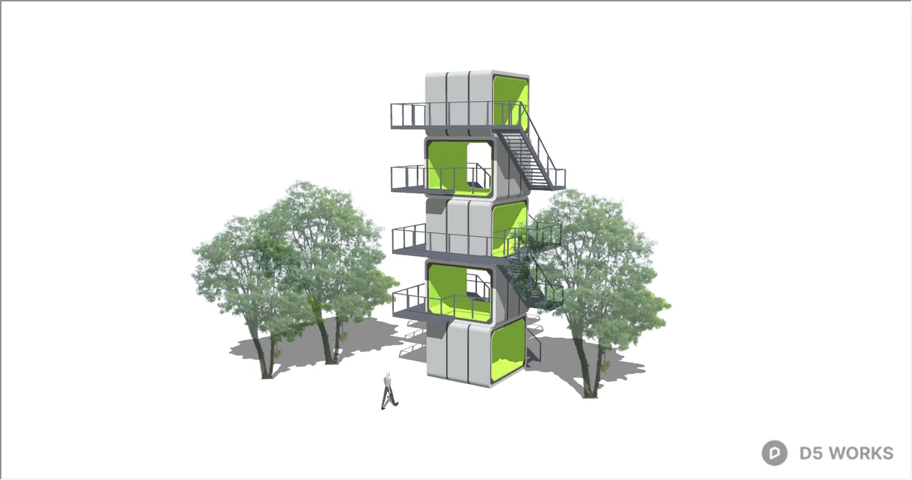 Multi Level Observation Tower 3d model - Image 1
