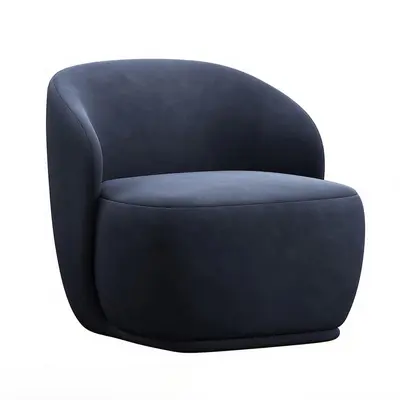 Velvet Upholstered Lounge Chair 3d model