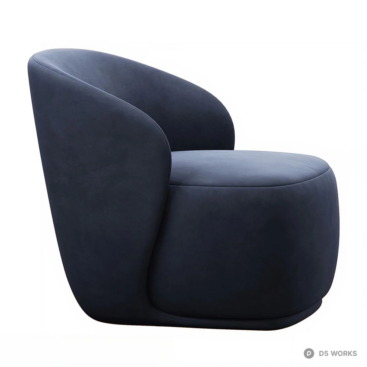 Velvet Upholstered Lounge Chair 3d model thumbnail 3