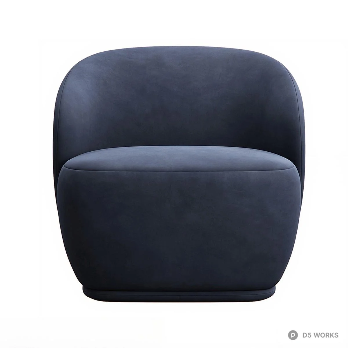 Velvet Upholstered Lounge Chair 3d model thumbnail 2